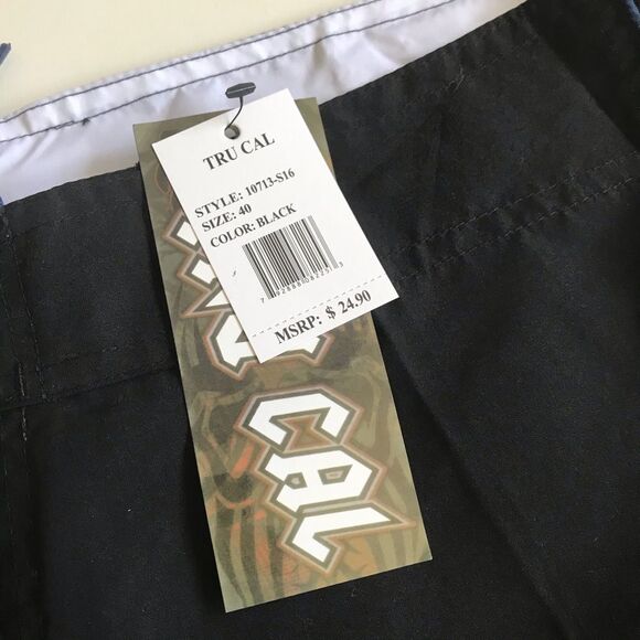 Tru Cal Swim Shorts Trunks Boardshorts Zip Pocket NWT - Picture 9 of 14